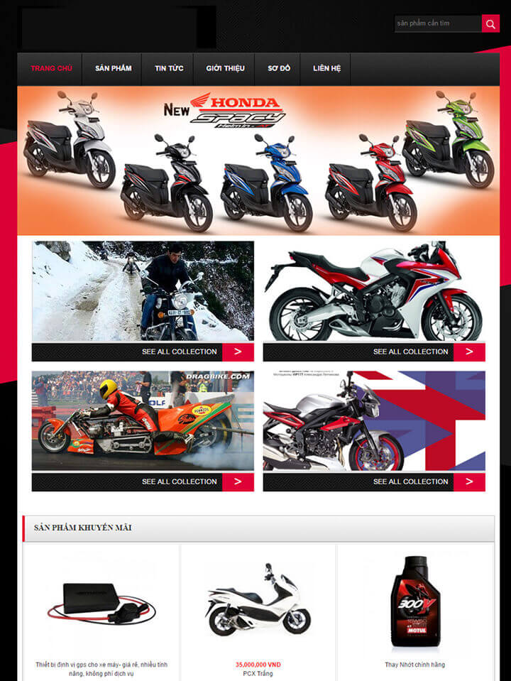 Làm website cửa hàng xe máy