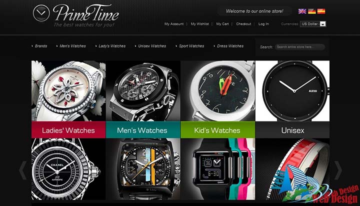 thiết kế web bán đồng hồ