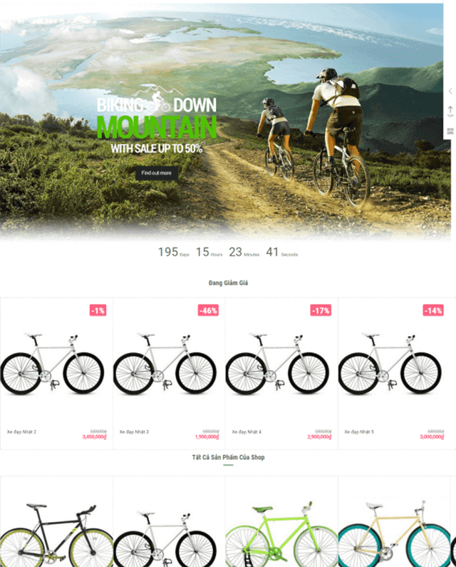 thiết kế web bán xe đạp
