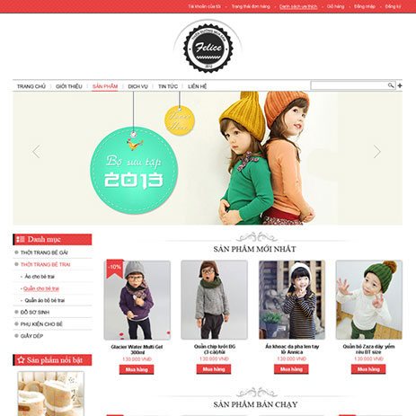 thiết kế web bán hàng mẹ và bé