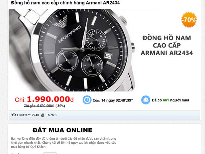 Thiết kế web bán đồng hồ hiện đại chuyên nghiệp