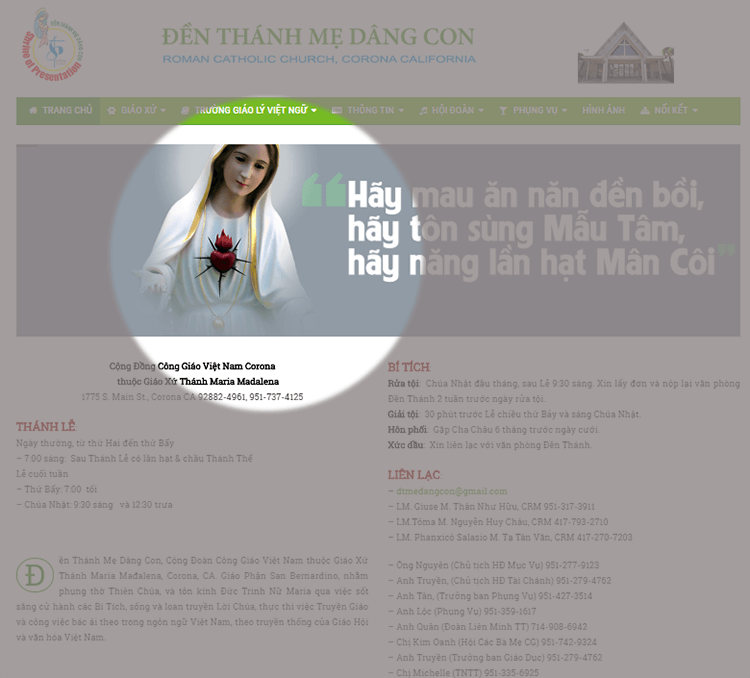 Thiết kế web nhà thờ giáo xứ đạo