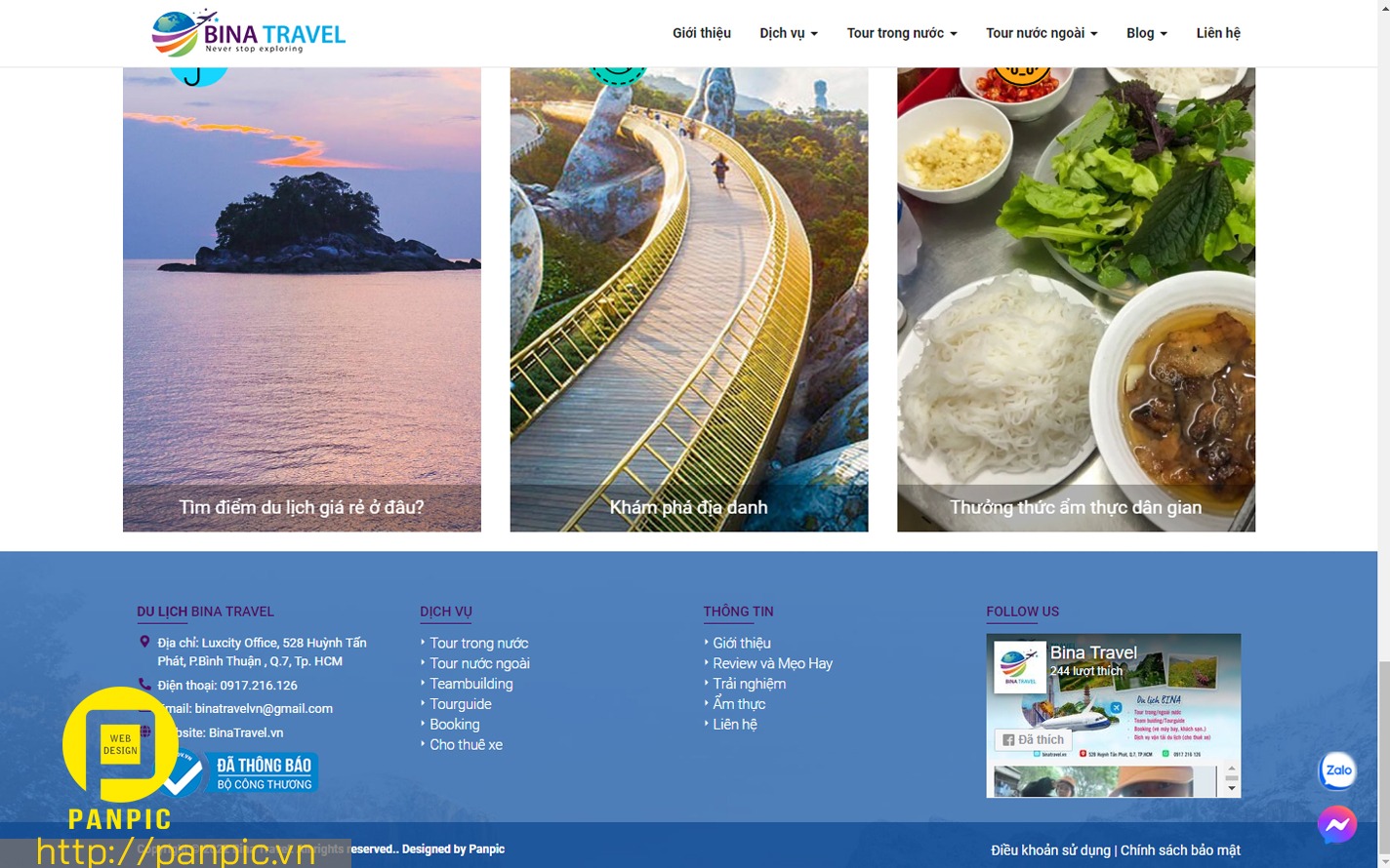 Website công ty du lịch travel