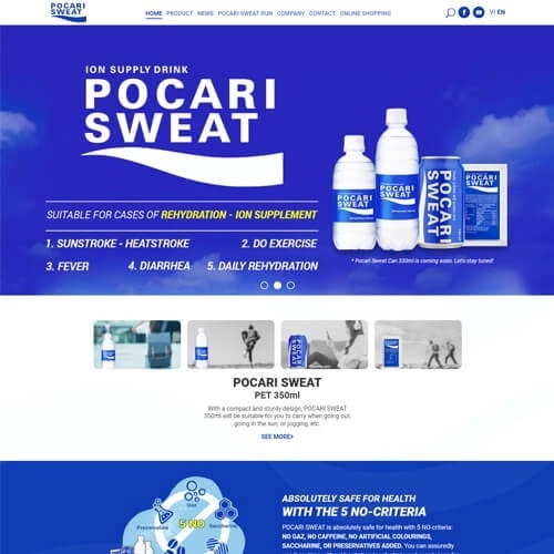 Thiết kế website thương hiệu Nhật Bản Pocari Sweat Japan