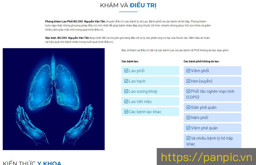 Thiết kế website bác sĩ - phòng khám