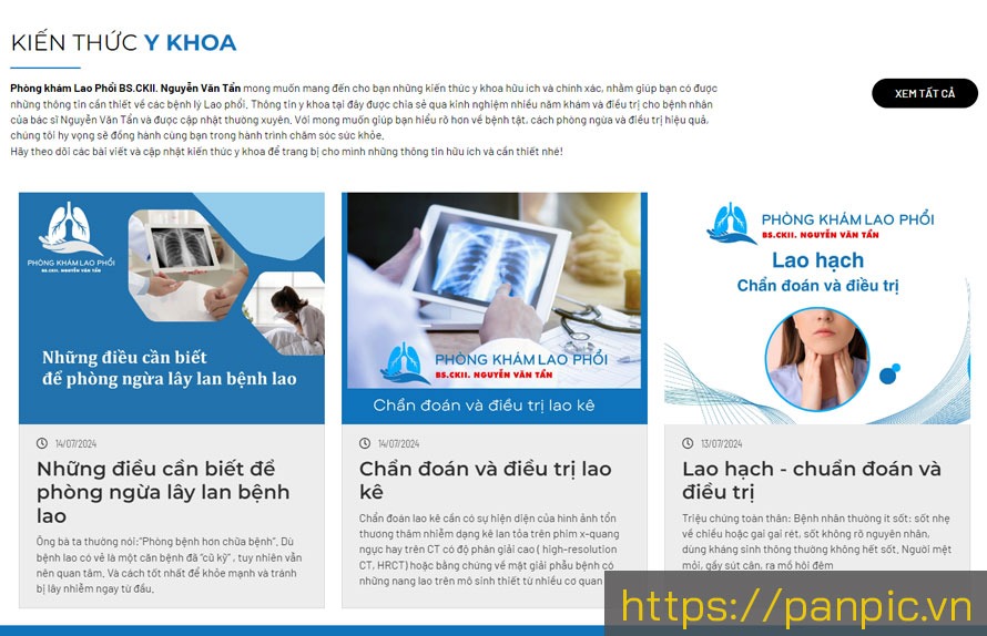 Thiết kế website bác sĩ - phòng khám