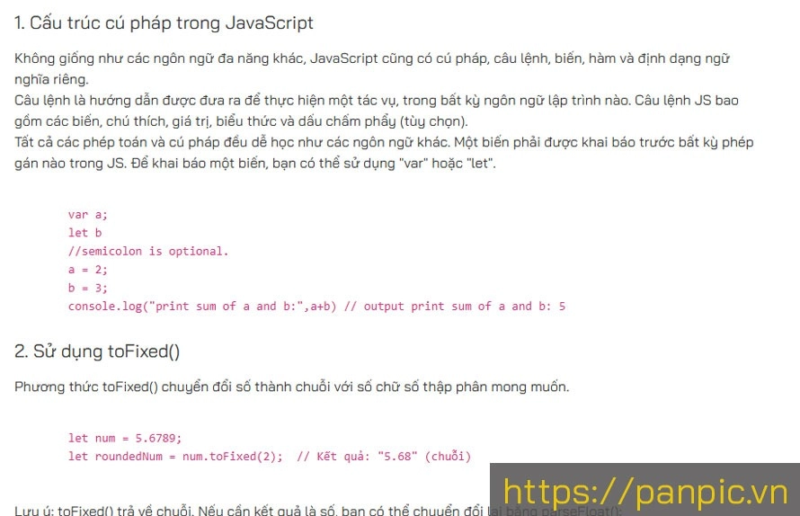 JavaScript làm tròn số đến 2 chữ số thập phân (cho ví dụ)