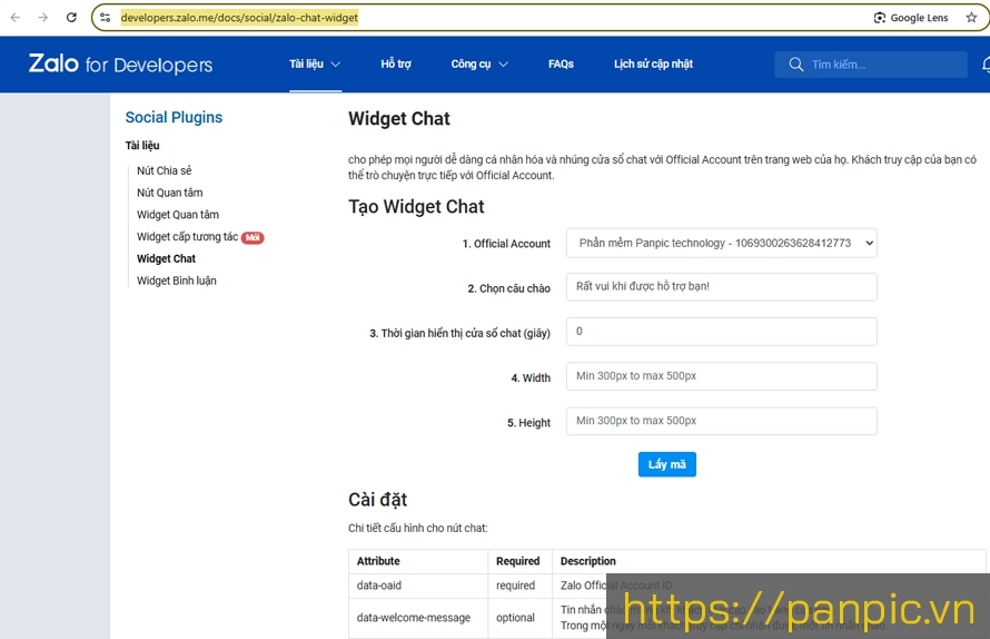 Hướng dẫn nhúng Zalo chat vào website