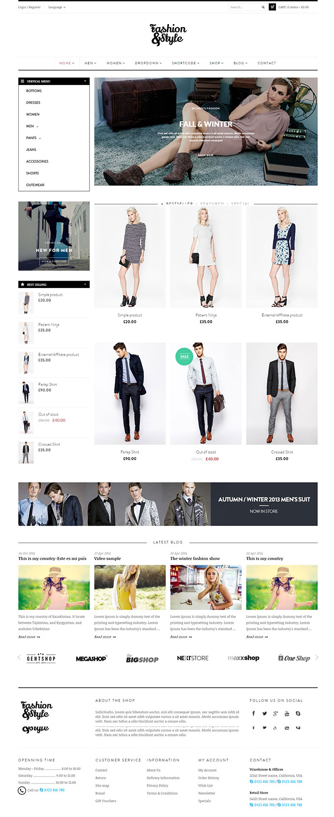 Mẫu website bán hàng thời trang