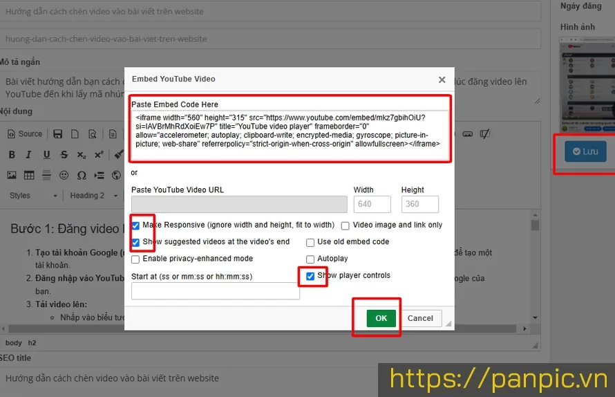 Hướng dẫn cách chèn video vào bài viết trên website