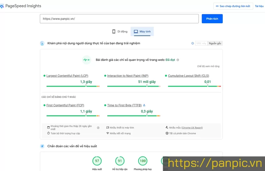 Tốc Độ Website Trên Google Page Speed